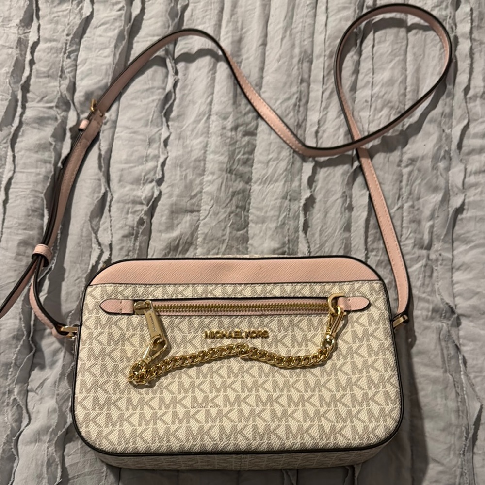 Michael Kors Blush and Cream Crossbody Bag